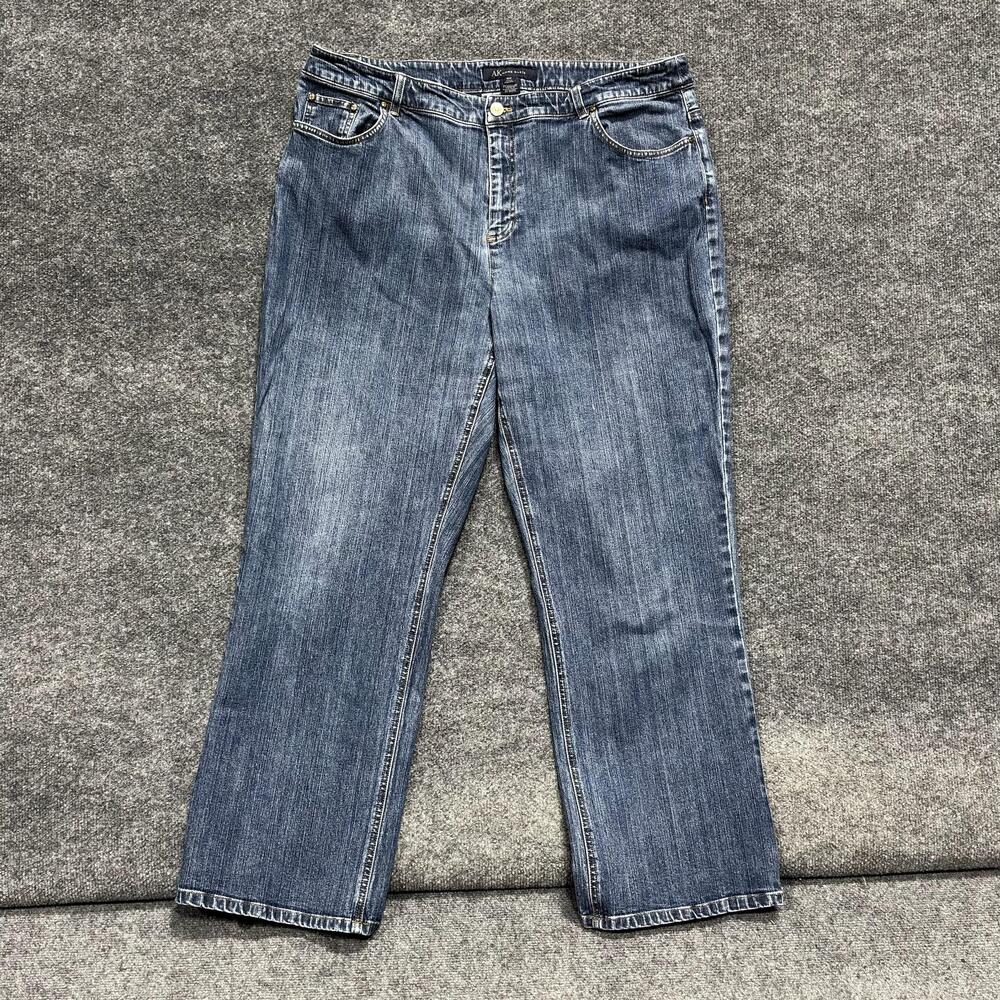 AK Anne Klein Jeans Womens 18W Blue Medium Wash High Rise Straight Stretch